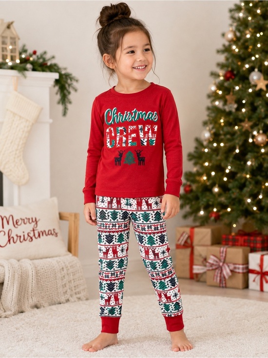 Jingles & Joy Other - Christmas Crew Red Kids Pajama Set